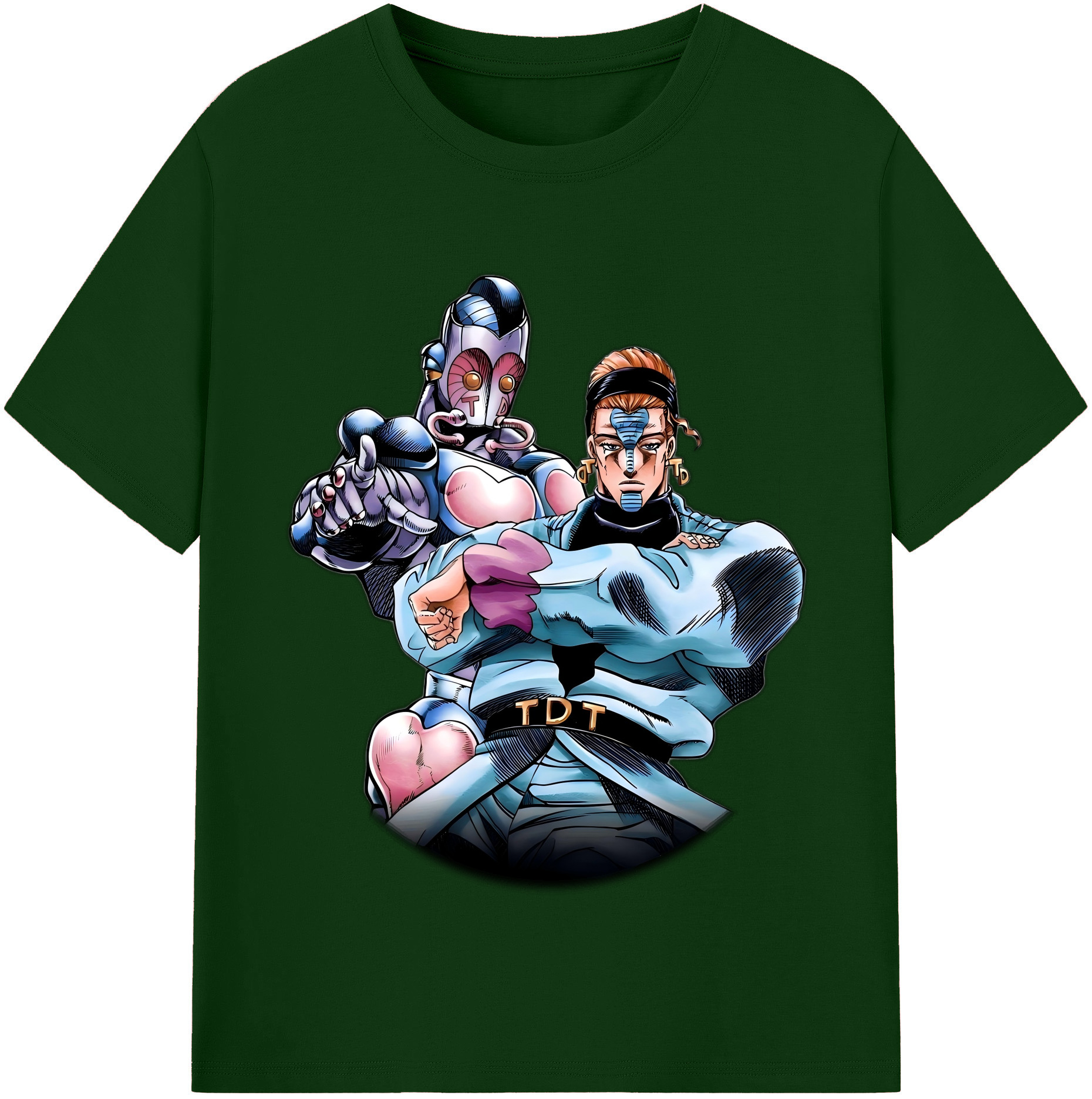 （画像用） ジョジョの奇妙な冒険 ひがしかた じょうすけ JoJo's Bizarre Adventure Higashikata Josuke 綿100％半袖Tシャツ（フロントプリント）